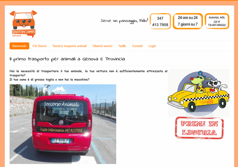 QuattroZampe Service - Trasporto Animali Domestici Genova e Provincia