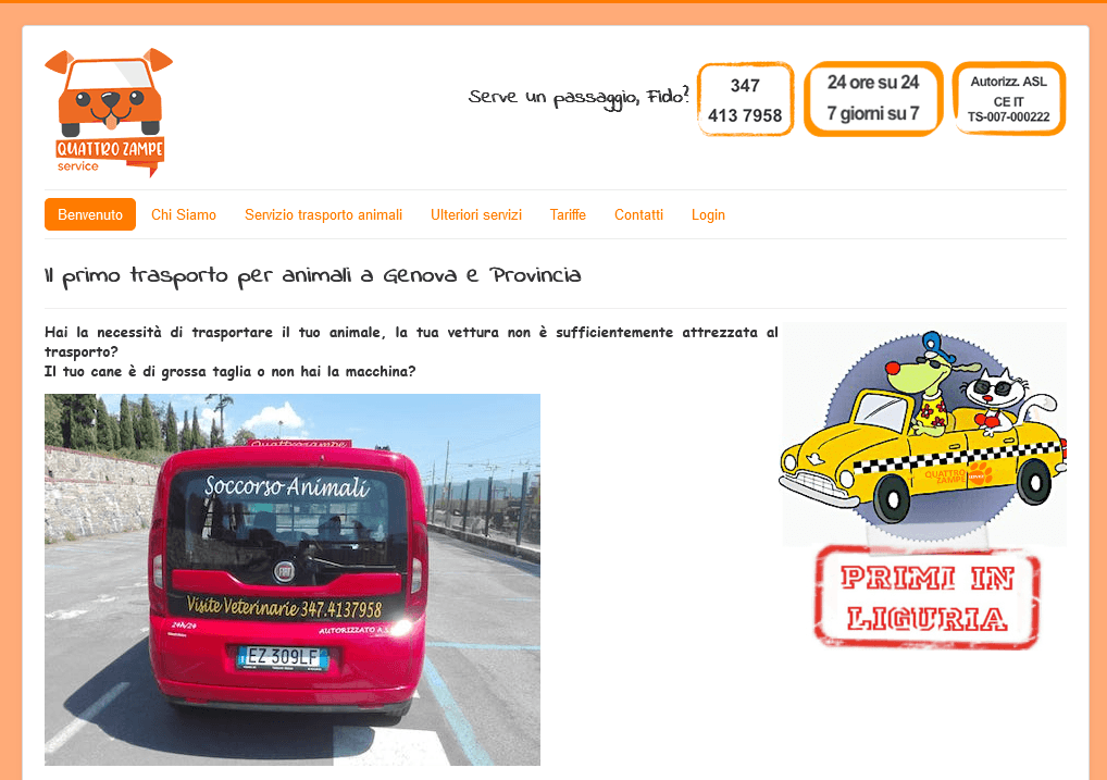 QuattroZampe Service - Trasporto Animali Domestici Genova e Provincia